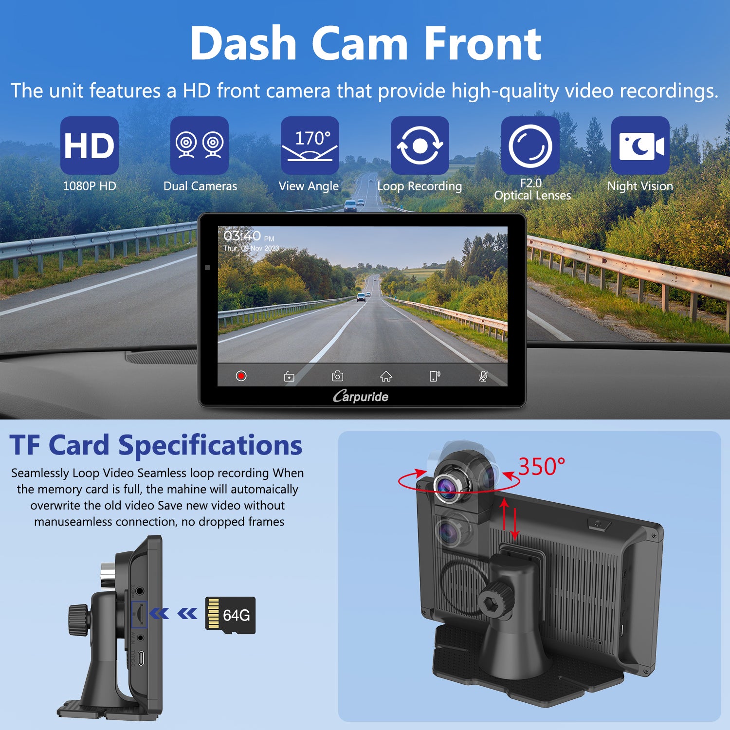 carpuride-car-smart-stereo-w703-7-zoll-carplay-display image 3