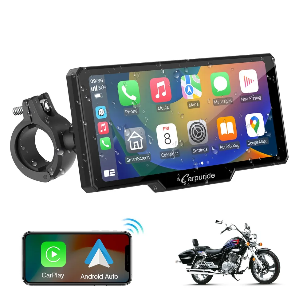 carpuride-w619-motorcycle-smart-stereo-6-86-zoll-display-ip67 image 1